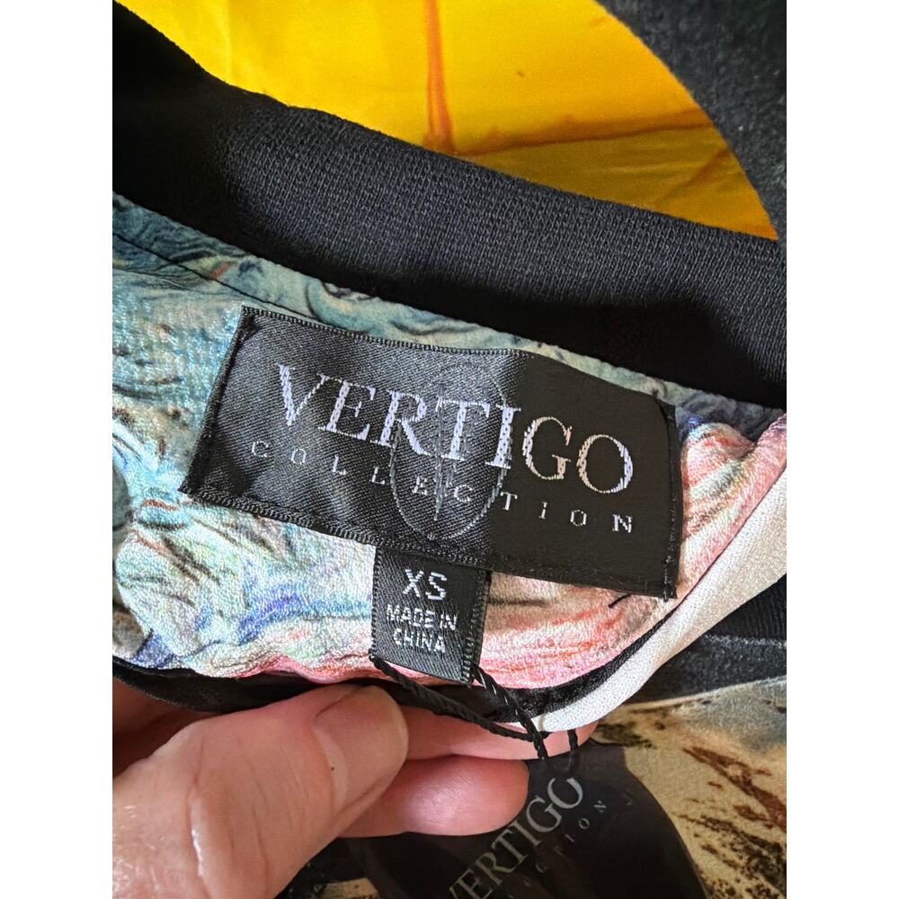 Vertigo Collection Bomber Jacket Abstract Print XS Zip Front Long Sleeve NWT - Picture 11 of 14